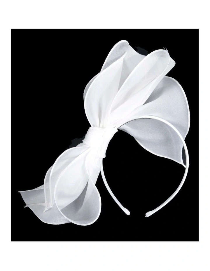 Max Alexander White Organza Bow Fascinator MA984WHT image 1
