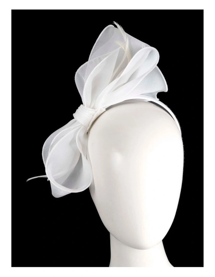 Max Alexander White Organza Bow Fascinator MA984WHT image 2