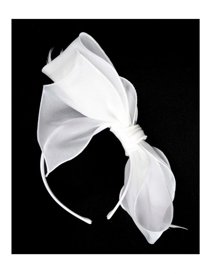 Max Alexander White Organza Bow Fascinator MA984WHT image 4