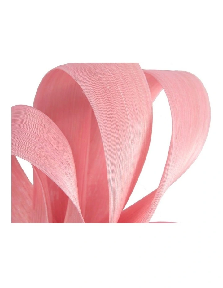 Pink silk abaca loops racing fascinator by Fillies Collection S344PI image 3