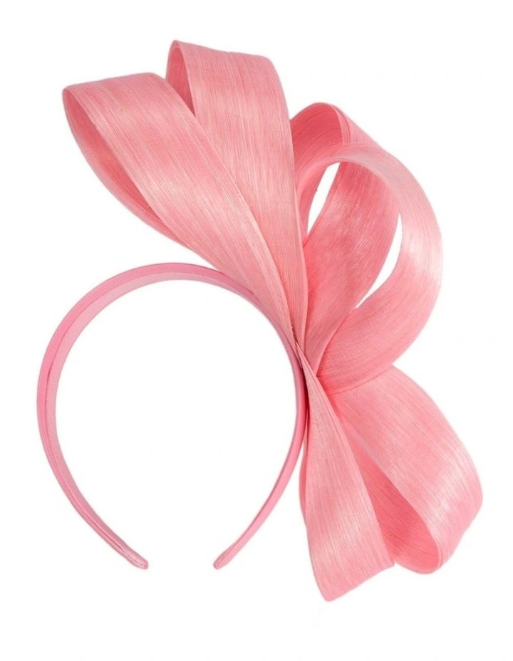 Pink silk abaca loops racing fascinator by Fillies Collection S344PI image 4