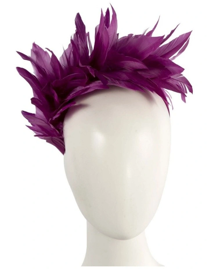 Max Alexander Plum Feather Headband - Purple & Violet MA893PL image 2