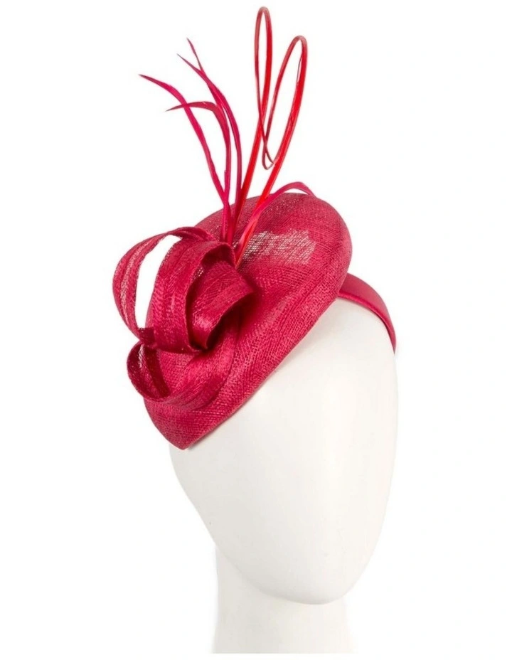 Red sinamay pillbox fascinator by Max Alexander MA936R image 2