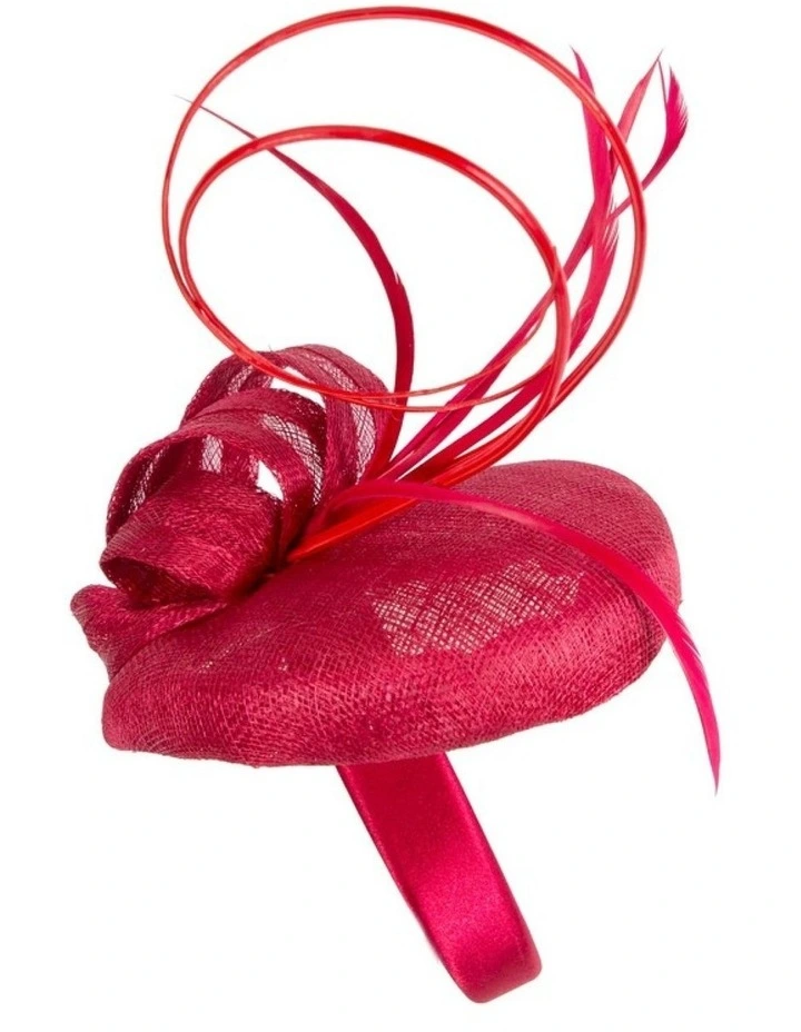 Red sinamay pillbox fascinator by Max Alexander MA936R image 3