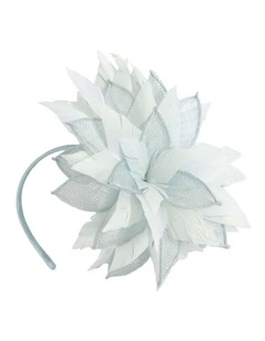 Max Alexander light blue feather and sinamay flower fascinator MA937LBL