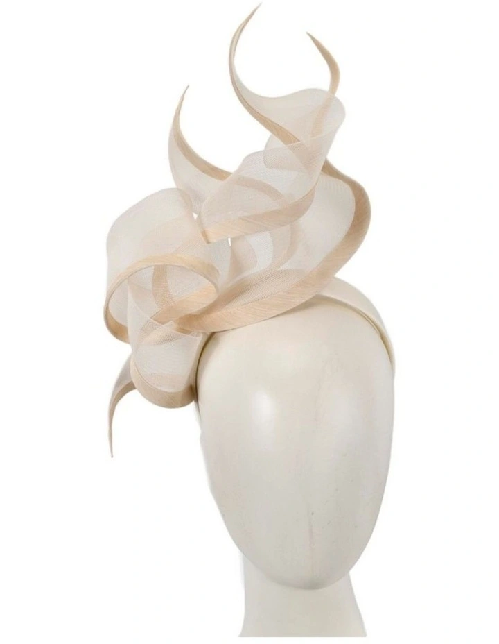 Bespoke cream racing fascinator by Fillies Collection S253C image 2