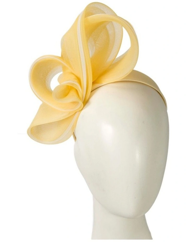 Pale yellow crinoline bow fascinator by Fillies Collection S327PY image 2