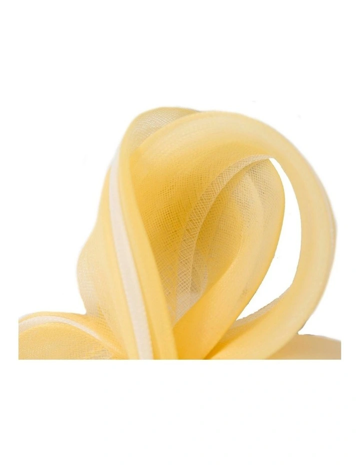 Pale yellow crinoline bow fascinator by Fillies Collection S327PY image 3