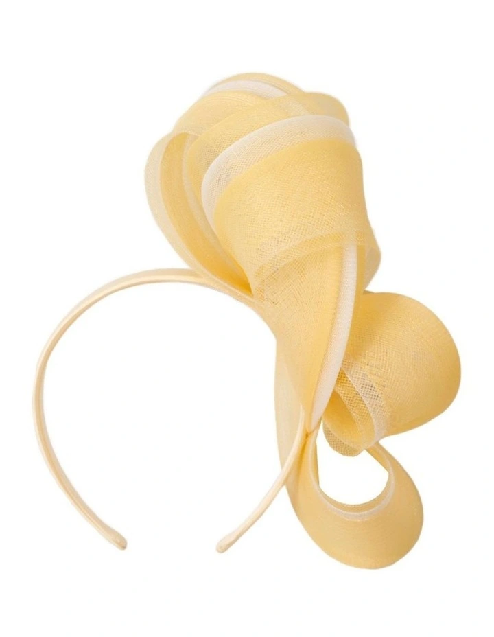 Pale yellow crinoline bow fascinator by Fillies Collection S327PY image 4