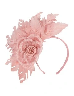 Max Alexander Dusty Pink Feather Fascinator MA940DP