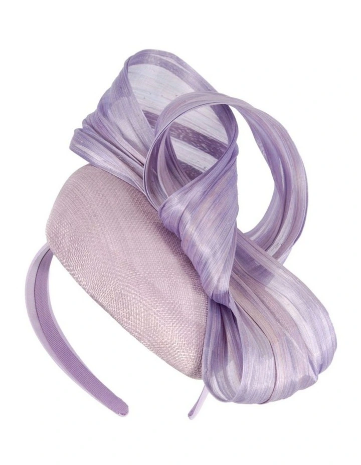Lilac pillbox fascinator with silk abaca bow by Fillies Collection S307LI image 1