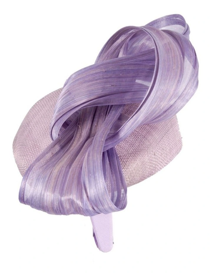 Lilac pillbox fascinator with silk abaca bow by Fillies Collection S307LI image 3
