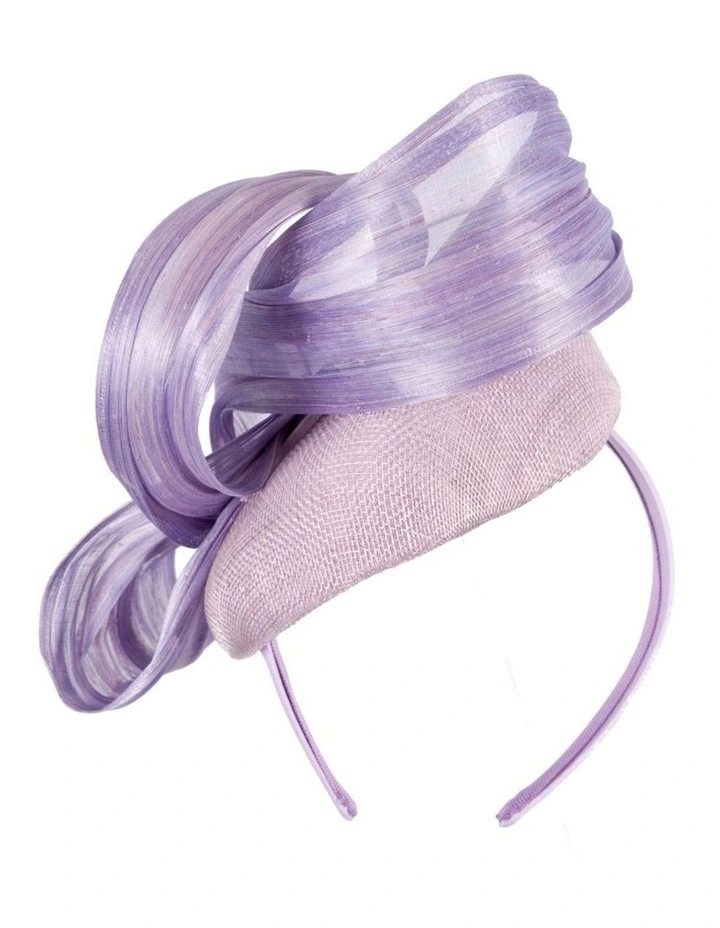 Lilac pillbox fascinator with silk abaca bow by Fillies Collection S307LI image 6