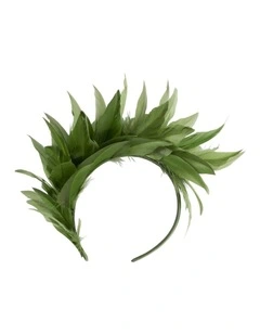 Max Alexander Olive Feather Headband Fascinator - Made in Australia MA893OL