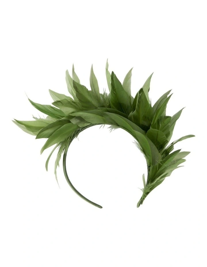Max Alexander Olive Feather Headband Fascinator - Made in Australia MA893OL image 4