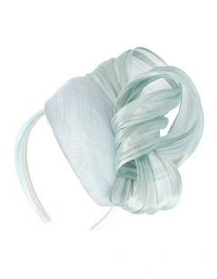 Fillies Collection light blue pillbox fascinator with silk abaca bow S307LBL