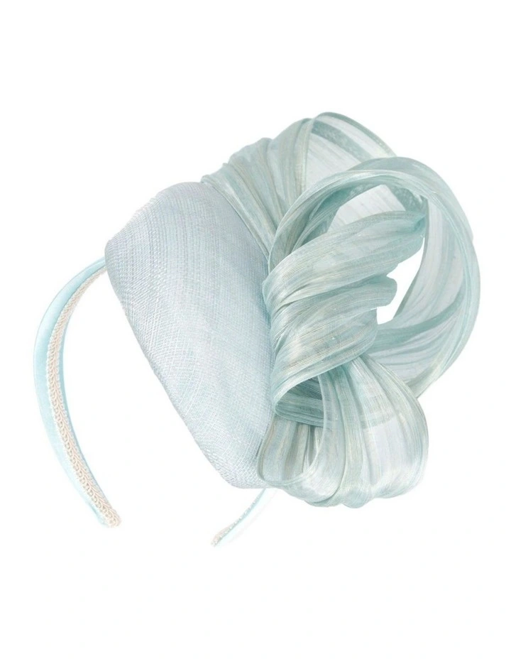 Fillies Collection light blue pillbox fascinator with silk abaca bow S307LBL image 1