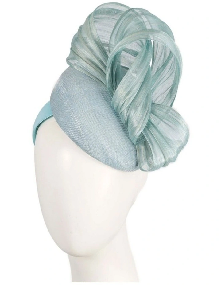 Fillies Collection light blue pillbox fascinator with silk abaca bow S307LBL image 2