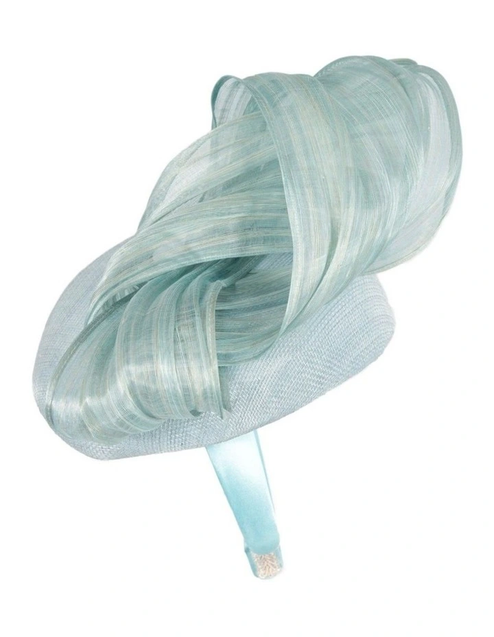 Fillies Collection light blue pillbox fascinator with silk abaca bow S307LBL image 3
