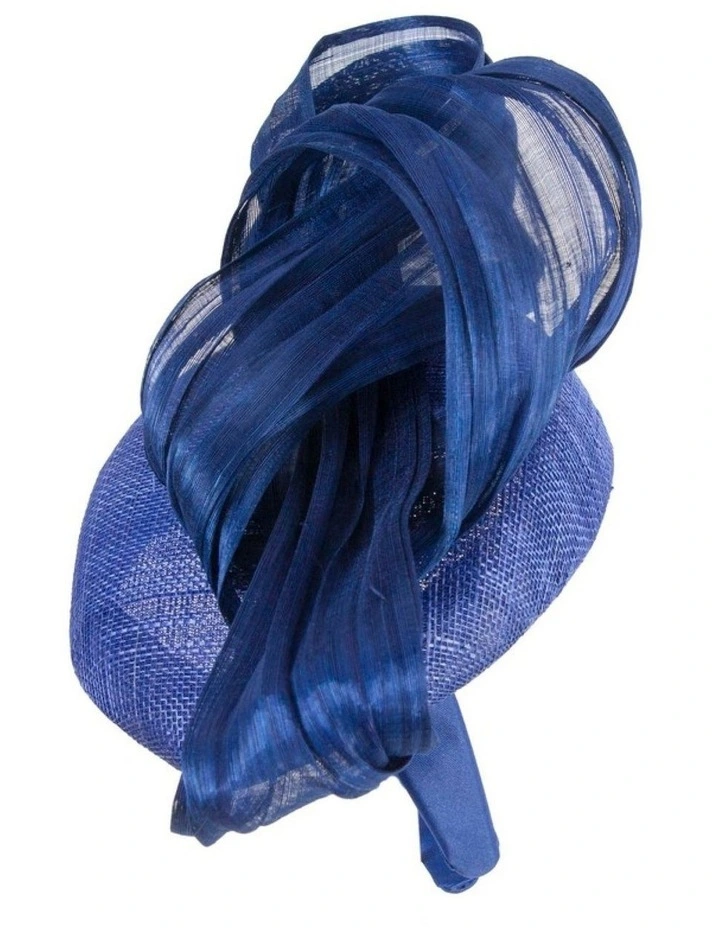 Fillies Collection royal blue pillbox fascinator with silk abaca bow S307RB image 3