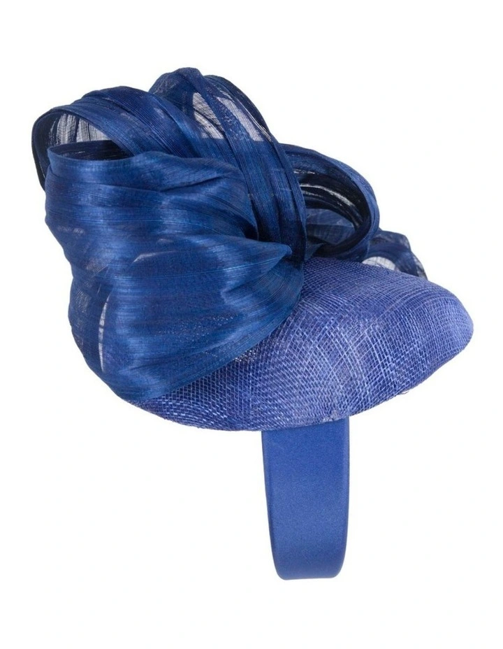 Fillies Collection royal blue pillbox fascinator with silk abaca bow S307RB image 4