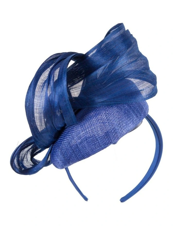 Fillies Collection royal blue pillbox fascinator with silk abaca bow S307RB image 6