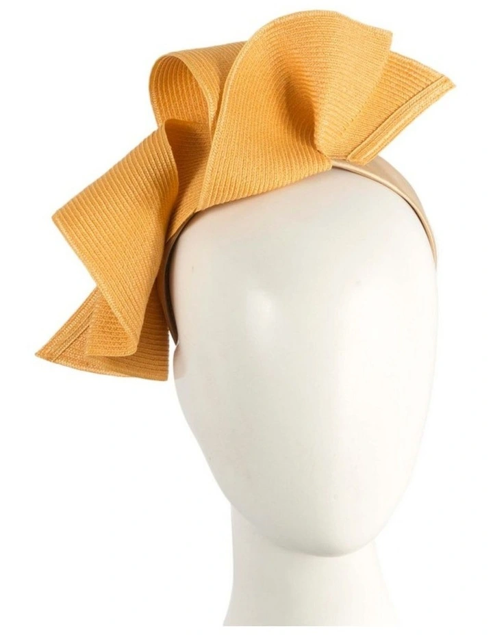 Max Alexander large mustard wave racing fascinator MA955MST image 2