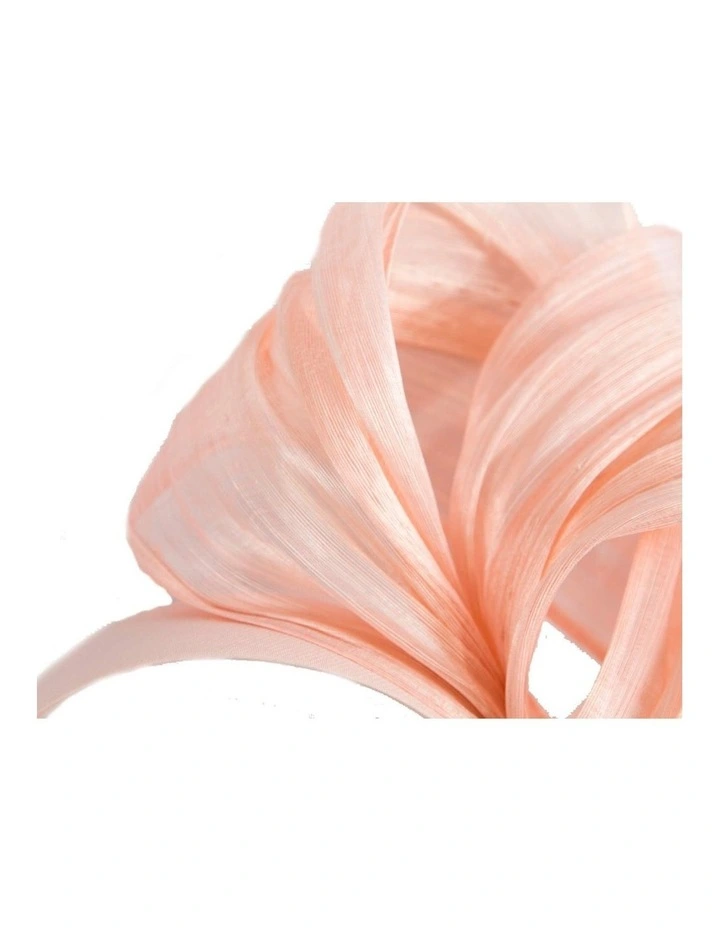 Blush Silk Abaca Fascinator with Sculptural Bow by Fillies Collection S347BLSH image 3