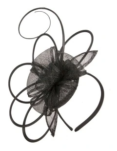 Max Alexander black sinamay flower fascinator MA970B