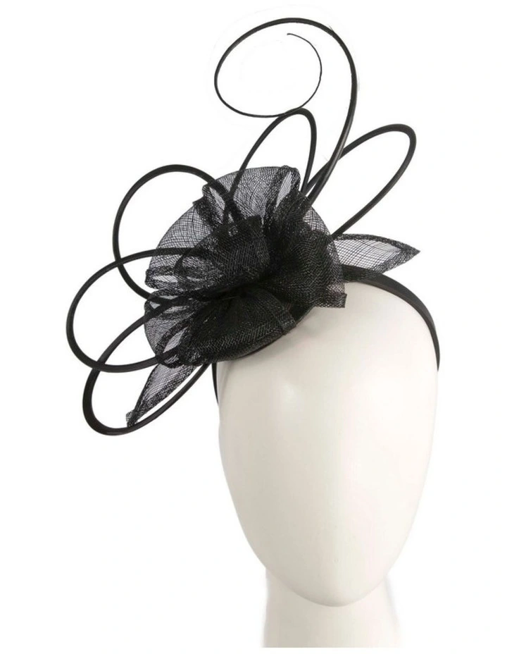 Max Alexander black sinamay flower fascinator MA970B image 2