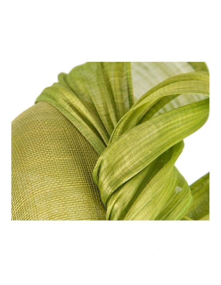 Lime pillbox fascinator with silk abaca bow by Fillies Collection S307LM image 5