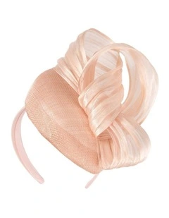 Fillies Collection blush pink silk abaca pillbox fascinator S307PI