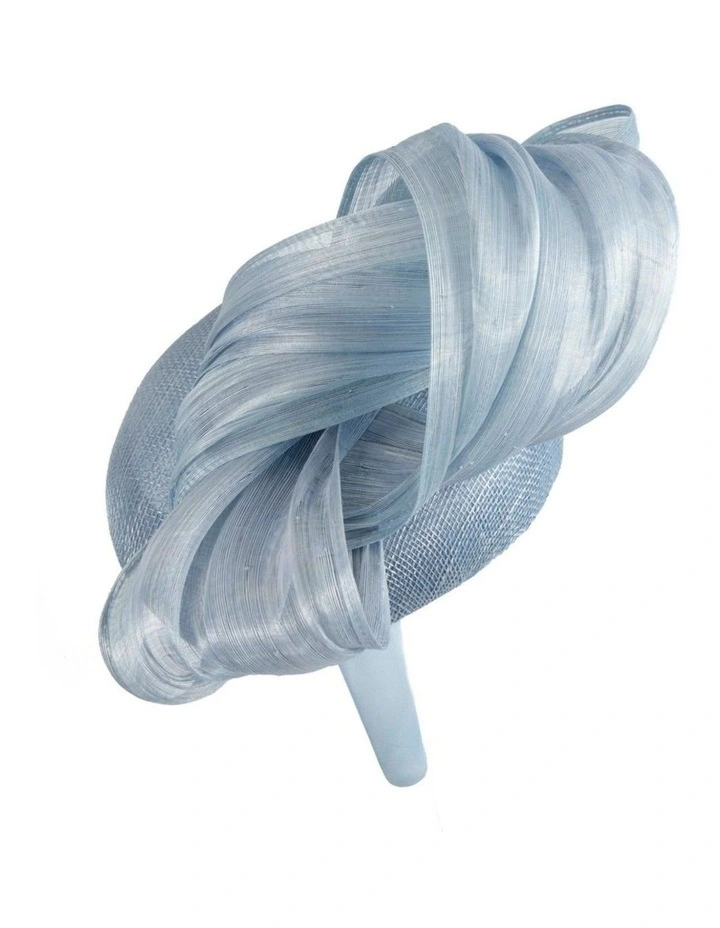 Corn Blue pillbox fascinator with silk abaca bow by Fillies Collection S307CBL image 4