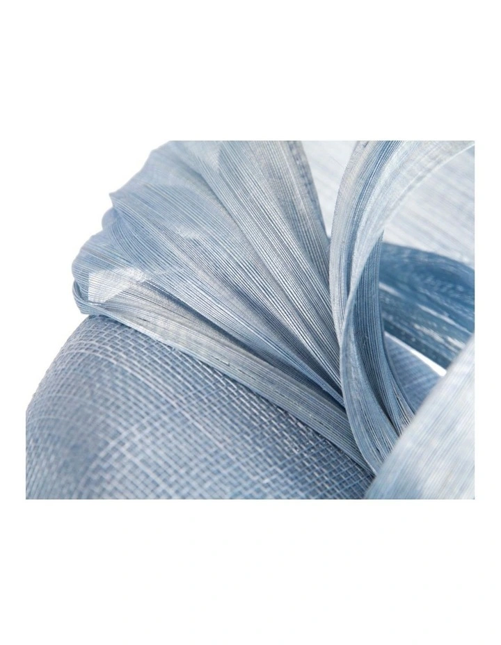 Corn Blue pillbox fascinator with silk abaca bow by Fillies Collection S307CBL image 5