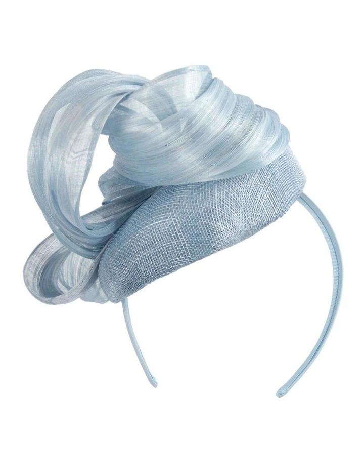 Corn Blue pillbox fascinator with silk abaca bow by Fillies Collection S307CBL image 6
