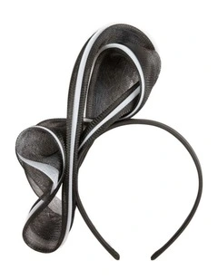 Black and White Crinoline Bow Fascinator by Fillies Collection S327BW