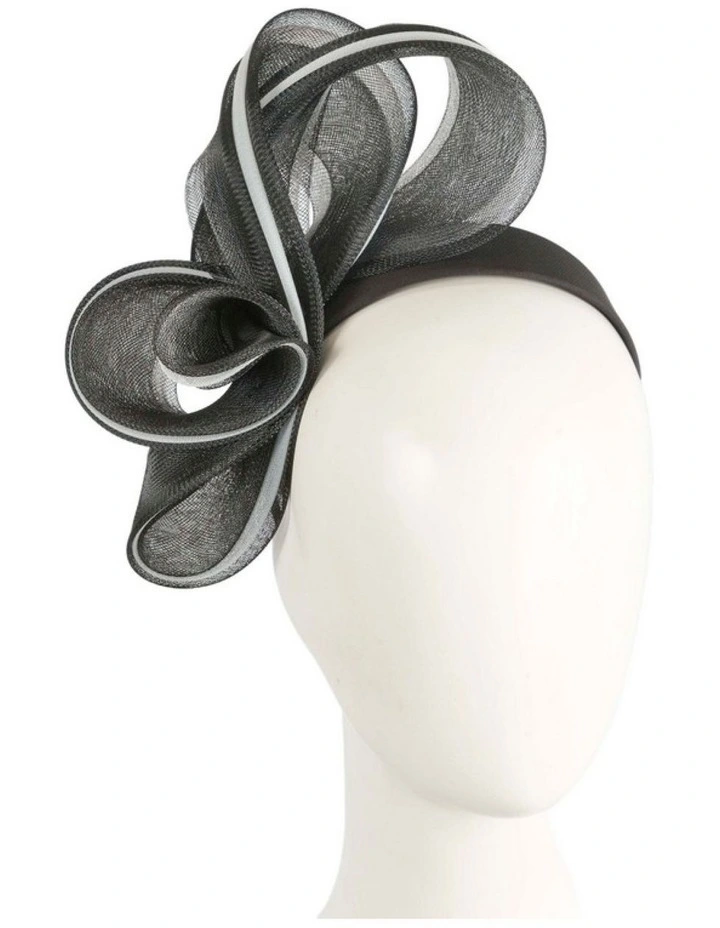 Black and White Crinoline Bow Fascinator by Fillies Collection S327BW image 2