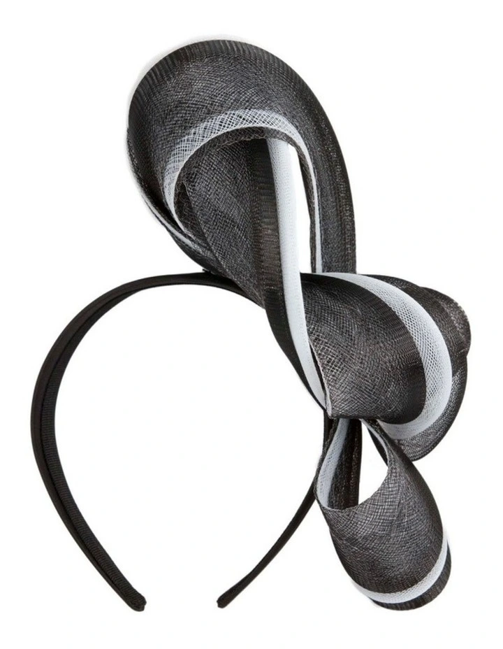 Black and White Crinoline Bow Fascinator by Fillies Collection S327BW image 4