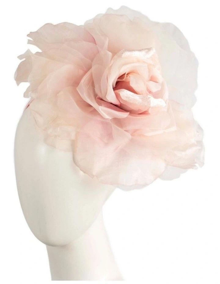 Fillies Collection large dusty pink silk flower fascinator S260DP image 2
