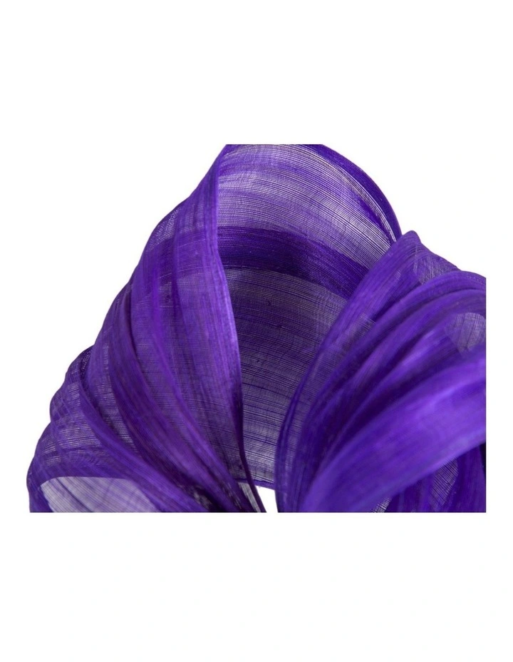 Purple Silk Abaca Sculptural Bow Fascinator by Fillies Collection S347PR image 3