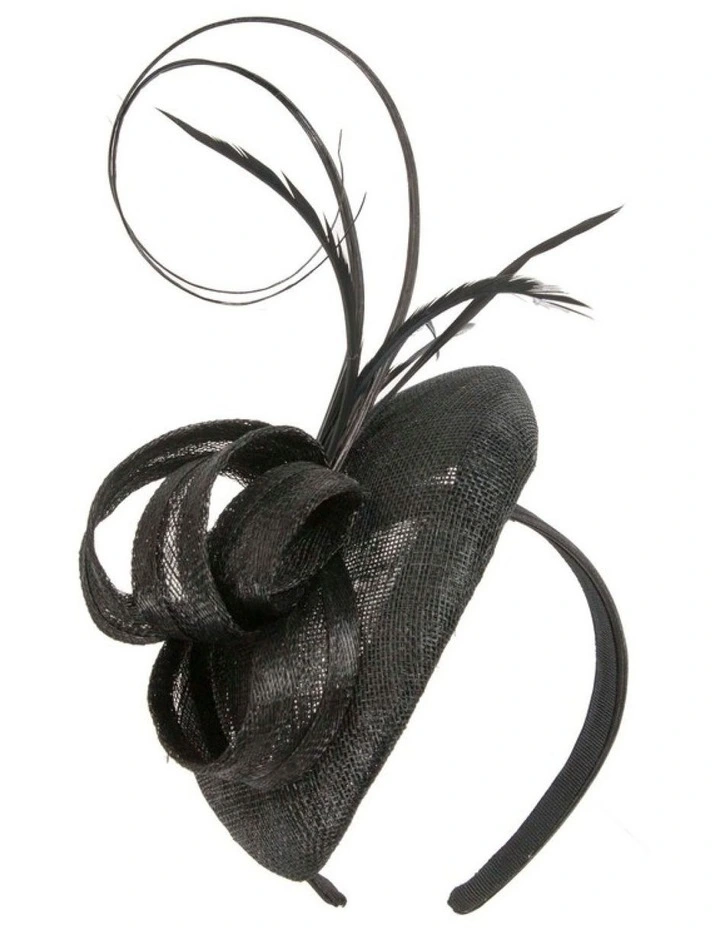 Max Alexander MA936B Black Sinamay Pillbox Fascinator image 1