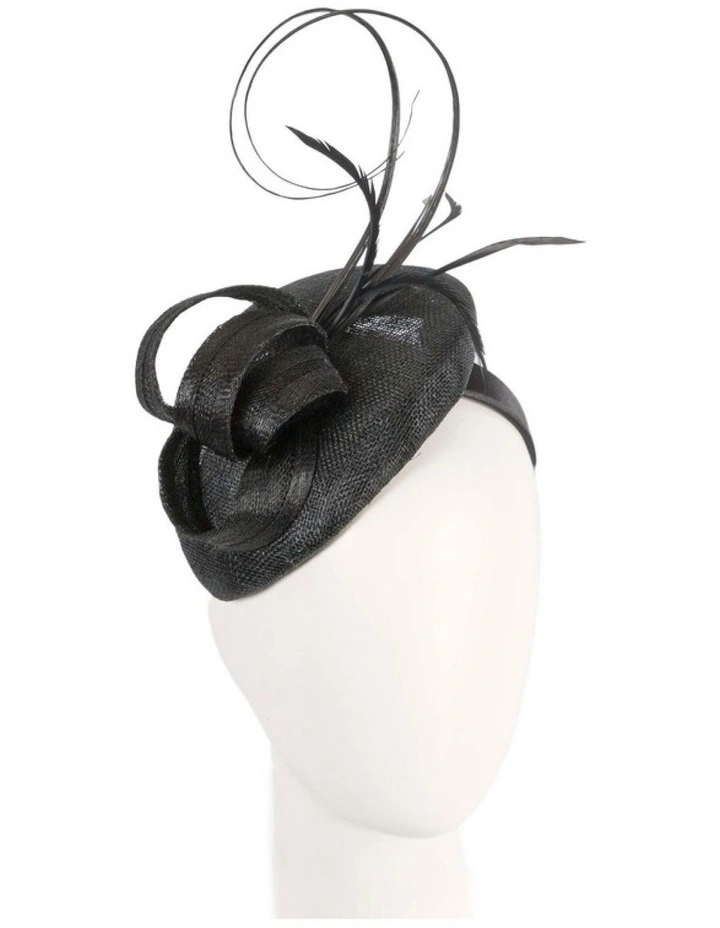 Max Alexander MA936B Black Sinamay Pillbox Fascinator image 2