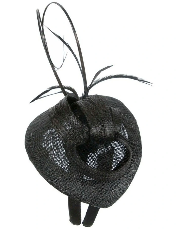 Max Alexander MA936B Black Sinamay Pillbox Fascinator image 4