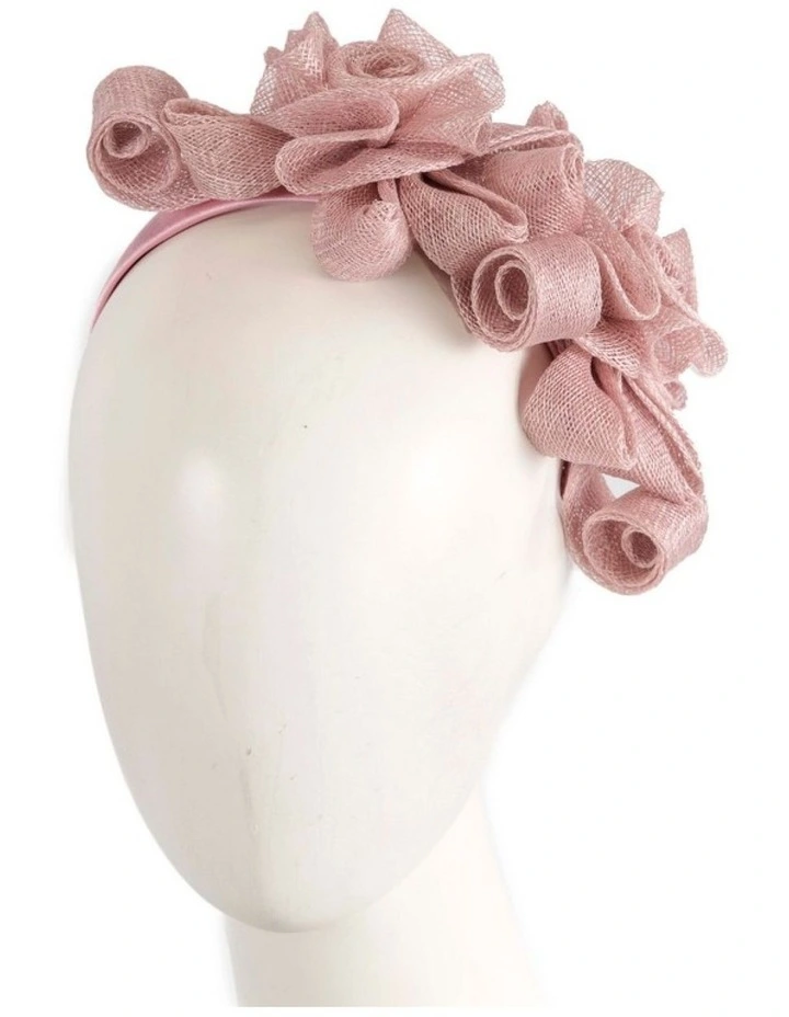 Max Alexander MA914DP dusty pink curly sinamay fascinator image 2
