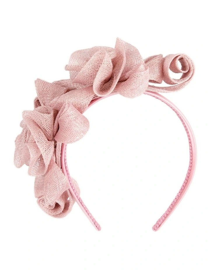 Max Alexander MA914DP dusty pink curly sinamay fascinator image 4