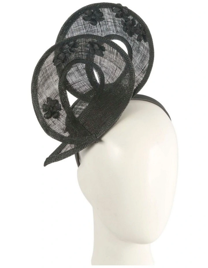 Max Alexander black sinamay fascinator MA964B image 2
