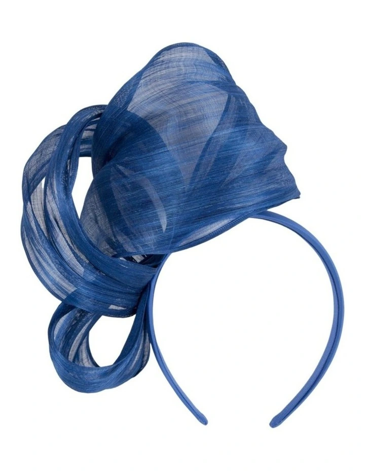 Fillies Collection Royal Blue Silk Abaca Fascinator with Sculptural Bow S347RB image 4
