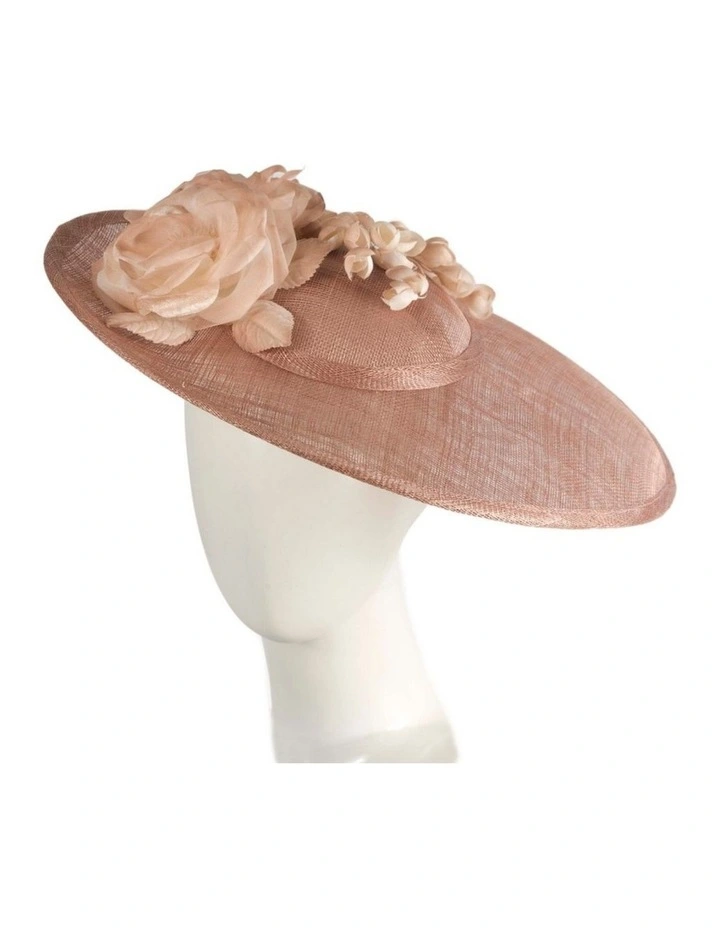 Max Alexander large coffee sinamay fascinator hatinator with flowers MA959CF image 2