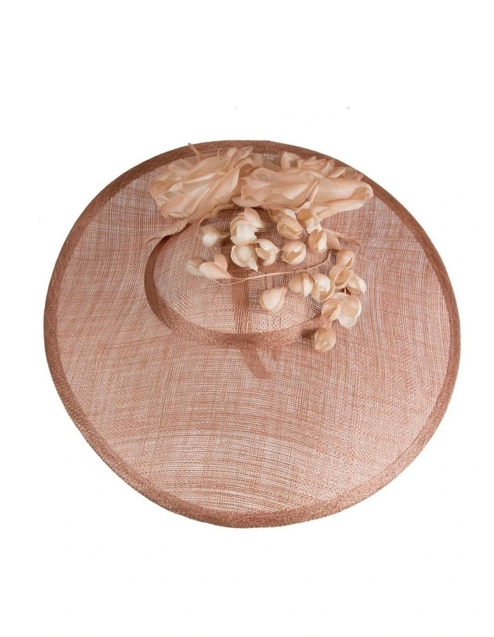 Max Alexander large coffee sinamay fascinator hatinator with flowers MA959CF image 3