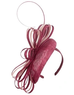 Max Alexander Wine & Pink Sinamay Pillbox Fascinator MA969WPI
